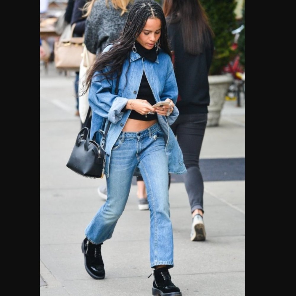 Alexander Wang 100% Cotton Medium Wash Low Rise Ankle Crop Kick Flare Jean 27 6 - Picture 3 of 10